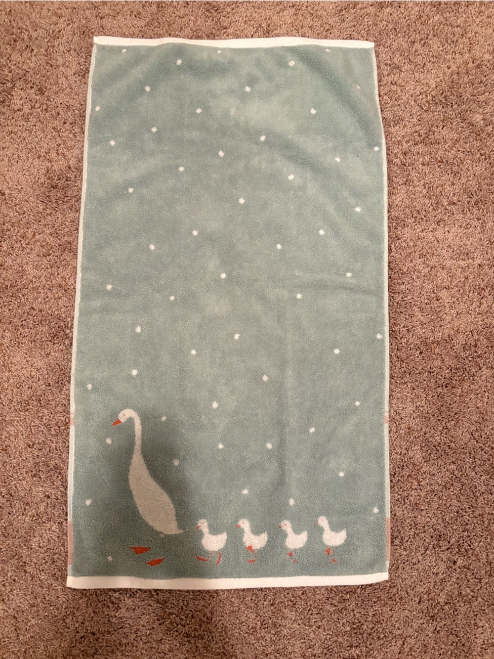 Next Bath Towel with Swan Motif - Light Blue